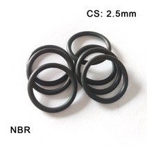 오링 NBR 씰 링 개스킷 CS 2.5mm 니트릴 부타디엔 고무 와셔 외경 7mm ~ 100mm 내마모성 방수, 49x44x2.5mm, Black, 50pcs