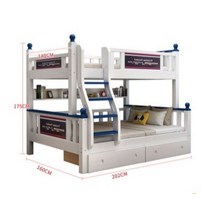 주니어 키즈 어린이 일룸 계단형 2층 이층 침대 철철, 상단140  하단폭160