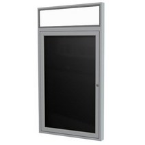 Ghent 36” x 30” 1 Door Outdoor Enclosed Vinyl Letter Board Black Letter Panel with Headliner (PABX3
