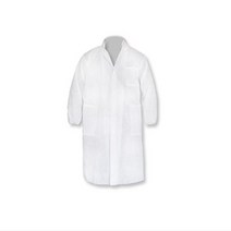 일회용 부직포 실험실 가운 위생 가운 방문자 가운 1회용 방문자보호복, 화이트, 5개