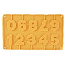 숫자 모양 롤리팝 실리콘 몰드 3d 손으로 만든 팝 빨판 스틱 초콜릿 롤리팝 몰드 스틱, 주황색