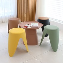 RM디자인 꾸미 플라스틱 식탁 인테리어 사출 카페 간이 보조 스툴 의자, 꾸미체어-브라운