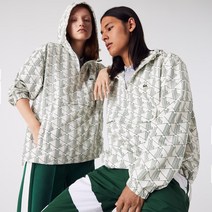 라코스테 라이브 공용 패턴 풀오버 윈드브레이커 재킷 바람막이 패딩 안감 보온 아우터 LIVE Patterned Pullover Windbreaker