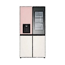 디오스 오브제컬렉션 노크온 얼음정수기 냉장고 핑크+베이지 820L W823GPB472S, 단품