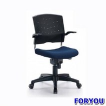 ForU42 사원용 회전의자 플러키 팔유 사출 쿠션 사출발 사무실의자 책상의자 사무용의자, 블랙 블랙