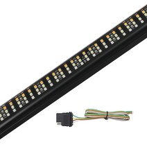 HYBKLER 152.4cm(60인치) LED 테일게이트 라이트 바 트리플 알루미늄 프레임 와이어 3단계 접합 앰버 순차 방향 지시등 및 위험 조명 레드 브레이크달리기 픽업 트럭