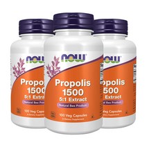 Now Foods 나우푸드 프로폴리스 Propolis 1500 100정, 100 식물성캡슐, 3개