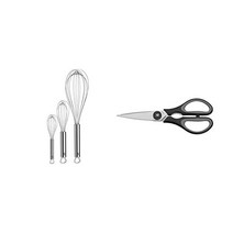 WMF 전문가 플러스 3 피스 거품기 세트 스테인리스 스틸 Partially Frosted 식기세척기 사용 가능, Bundle with kitchen scissors