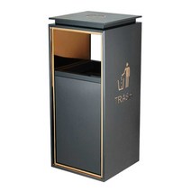 철제 쓰레기통 호텔 리조트 공원 광장 휴지통 재떨이, 실버(재떨이 Oㅣ33x33x77cm)