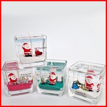 (사각용기 2개만들기) 산타-크리스마스 양초 젤캔들 키트 만들기(100ml/4), 블랙체리, 레드, 2개