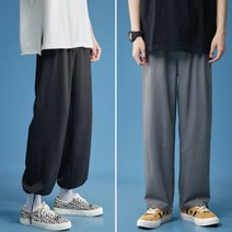 남성 냉장고바지 여름 냉감 아이스 캐주얼 통큰 바지 조깅 밴딩조거팬츠