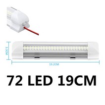 72/108 LED 12V 24V 자동차 인테리어 라이트 바 RV 캠핑카 보트 밴 트럭 트럭 캐 러 밴에 대 한 스위치 독, 03 72 LED 19CM_02 2pcs
