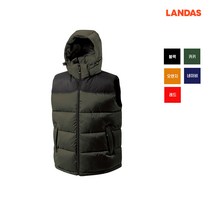 랜더스 LD95 헤비웨이트 두꺼운 웰론 후드 패딩조끼 겨울등산패딩조끼 회사동계근무복제작