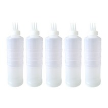 국내생산 업소용 잘라쓰는 소스통 3구 뚜껑 미포함, 5개, 400ml