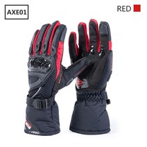 오토바이 열선 방한 발열 장갑 겨울 따뜻한 방수, axe01-빨간색, l