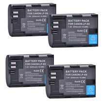 호환제품 LP-E6NH LP E6 캐논 EOS R R5 R7 R6 60Da 70D 80D 90D 5DSR 5Ds Mark II, 04 4x Battery, 04 4x Battery