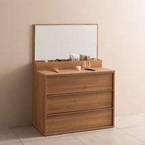 시에론 3단 서랍장 수납거울세트, 내추럴