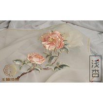 꽃자수 동양 한복 자수 도안 집들이 선물 DIY 만들기 패키지 취미 공예 펀치 초보 입문, 연살구1매=1매