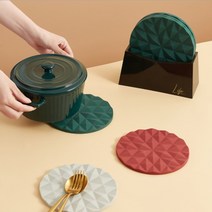 3+1 실리콘 냄비 받침대 보관 홀더 증정, 그레이