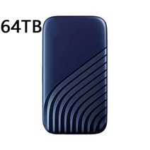 고속 휴대용 SSD 500GB 1TB SSD 타입-C USB3.1 16TB 8TB 외장 솔리드 스테이트 드라이브 노트북 PS4 용 2TB 1TB 모바일 하드 드라이브, 64TB Blue