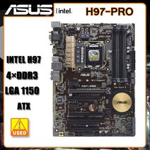 ASUS H97-PRO LGA 1150 마더 보드 DDR3 Intel H97 32GB PCI-E 3.0 SATA 3 USB3.0 DVI ATX For Celeron G1850 코어
