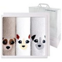 송월타월 럭키독 3매 선물세트+쇼핑백 골고루(랜덤), 3개입