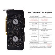 XFX-RX 580 8GB 4GB 2GB 그래픽 카드 AMD GPU Radeon RX590 570 560 550 R7 R9 370 380 비디오 데스크탑 PC, 06 R9 380 4GB 2Fan