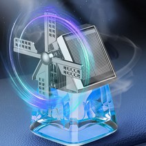 D24 차량용 풍차 하우스 태양열 회전 방향제, 그린-클린코튼