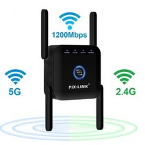 와이파이증폭기 인터넷 증폭기 wifi 익스텐더 복층 5G/2.4G WiFi 리피터 라우터 장거리 1200M/300Mbps 무선 부스터 홈 Wi-Fi 신호 AP WPS Eesy 설정, EU 플러그_블랙 2.4G 5G AC24