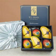 언니상점 망고 선물 세트 고급 보자기포장, 1개, 애플망고 3과+골드망고 3과