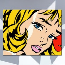 pop037 일러스트 팝아트 금발여자 외국만화, 무광일반_S_16cm x 23cm