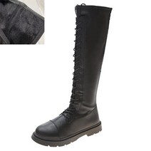 레인 부츠 어그 장마샌들 가벼운 장마철샌들 비올때신발 lucyever 2022 블랙 레이스 업 니 하이 여성 패션 pu 가죽 롱 여성 백 지퍼 플랫폼 나이트 여성