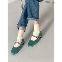 벨벳 메리제인 발레리나 슈즈 플랫 구두