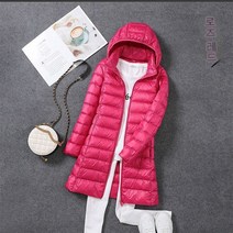 MOLY 여성 초경량 후드 오리털 롱패딩 J2152
