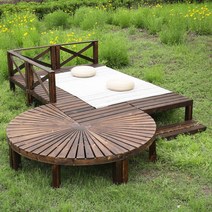 야외 원목 원형 벤치 공원 선반 등받이 수목보호, 90x 너비 90x 높이 20cm