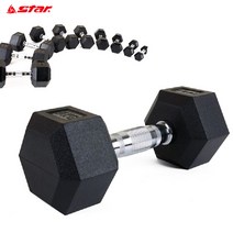 [STAR] 스타정품 육각덤벨 고무육각아령, 6kg, 1개