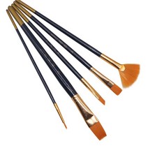 페인트붓 5 Pcs 다기능 혼합 머리 진한 파란색 나무 나일론 브러시 세트 아트 오일 도매, 1.5 Pcs  A351