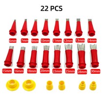 22PCS Caulking Caulk 노즐 애플리케이터 피니셔 접착제 실리콘 실란트 건 부품 주방 욕실 싱크 조인트 마무리 도구, 1-없음