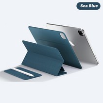 ebook리더기 이북 북 전자책 단말기 전자북ZOYU-마그네틱 스마트 커버 아이패드 10 10.9 프로 11 2022 카파 에어 4/5 미니 6 용 풀 스플릿 버클 벤딩 방, 07 Blue, 05 iPad Pro 2 11 2020