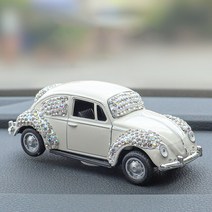 자동차 장식 인형 여성용 블링 인테리어 대시보드 귀여운 소형 차량 모델, 3.White