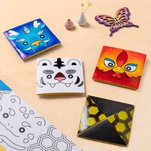 민화샵 전통 딱지치기 종이 딱지 접기 만들기 재료 민속놀이 4인용, 사방신딱지 TDPPP0480