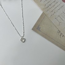 실버925 하트 천연 원석 문스톤 목걸이