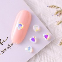 네일드릴락캔디 드릴 네일 리틀 하트 작은 사랑 미니 뾰족한 하단 컬러 도금 AB 팬텀 카이왕 레드 3D 장식, 06 6