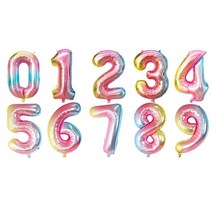 애드벌룬 에드벌룬 현판식 제막식천디지털 대형 호일 번호 풍선 웨딩 생일 파티 장식 1 개 16/32 40 인치, 07 rainbow_03 2_02 32 인치