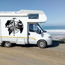 대형 세계지도 나침반 캠핑 RV 트럭 자동차 스티커 데칼 Motorhome for Dodge Ram Chevrolet Ford Toyota Hilux Jeep Cheroke, 보여진 바와 같이, 56cm너비x56cm높이