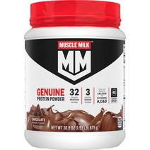 Muscle Milk 머슬밀크 Genuine 프로틴 파우더 초콜렛맛 1.93 Pound 12 회분 32g Protein, 8, 1