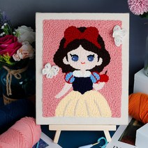 보람창고 펀치 니들 자수 패키지 DIY 취미 세트+펀치니들바늘+부자재 모두포함, 87.사과 든 백설공주