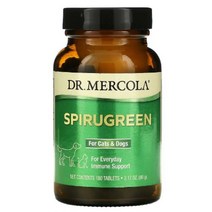 닥터 머콜라 스피루그린 스피루리나 미세조류 이산화 규소 애완동물 강아지 고양이 180 태블릿 3.17 oz (90 g)
