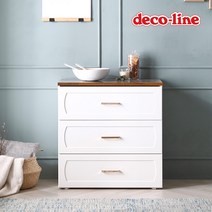 데코라인 코넬 르네 800 다용도 3단 서랍장 DGJ024C, 아이보리:대리석