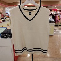 JCB NC05 베스트 심플 프레피 니트 조끼 JBK7R141 GSI